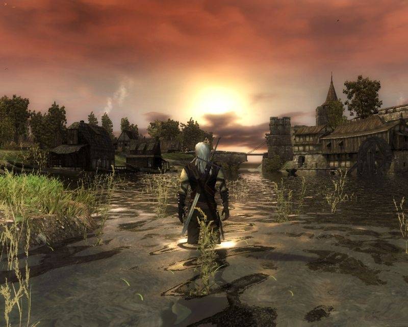 witcher 2 water sunset