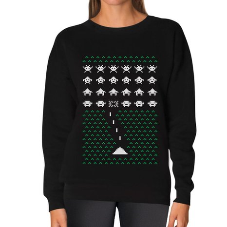 Ugly Christmas Sweater For Gamers Retro Space Invaders