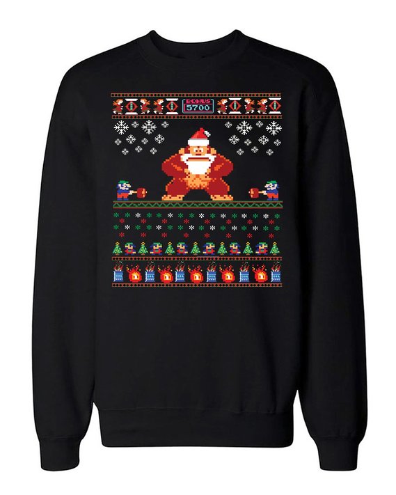 Ugly Christmas Sweater For Gamers Retro Donkey Kong